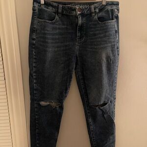 American Eagle Outfitters Ripped Dark Blue Hi-Rise leggings